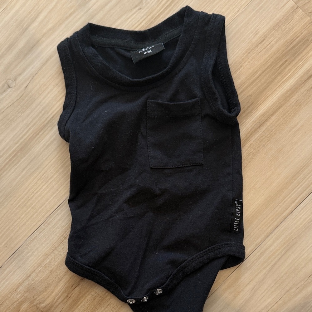 Little Bipsy Collection Black Baby Onesie 0-3months